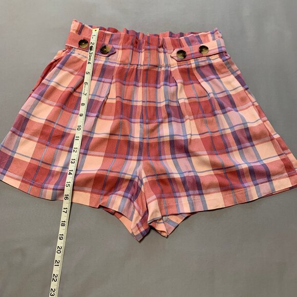 A.N.A. Shorts. Checkered. Pink. Women. Elastic Waist. Size 8. - Picture 3 of 6
